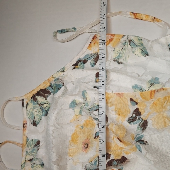 Bailey Blue ace White and Golden Yellow Floral Dress Size M - Picture 6 of 9